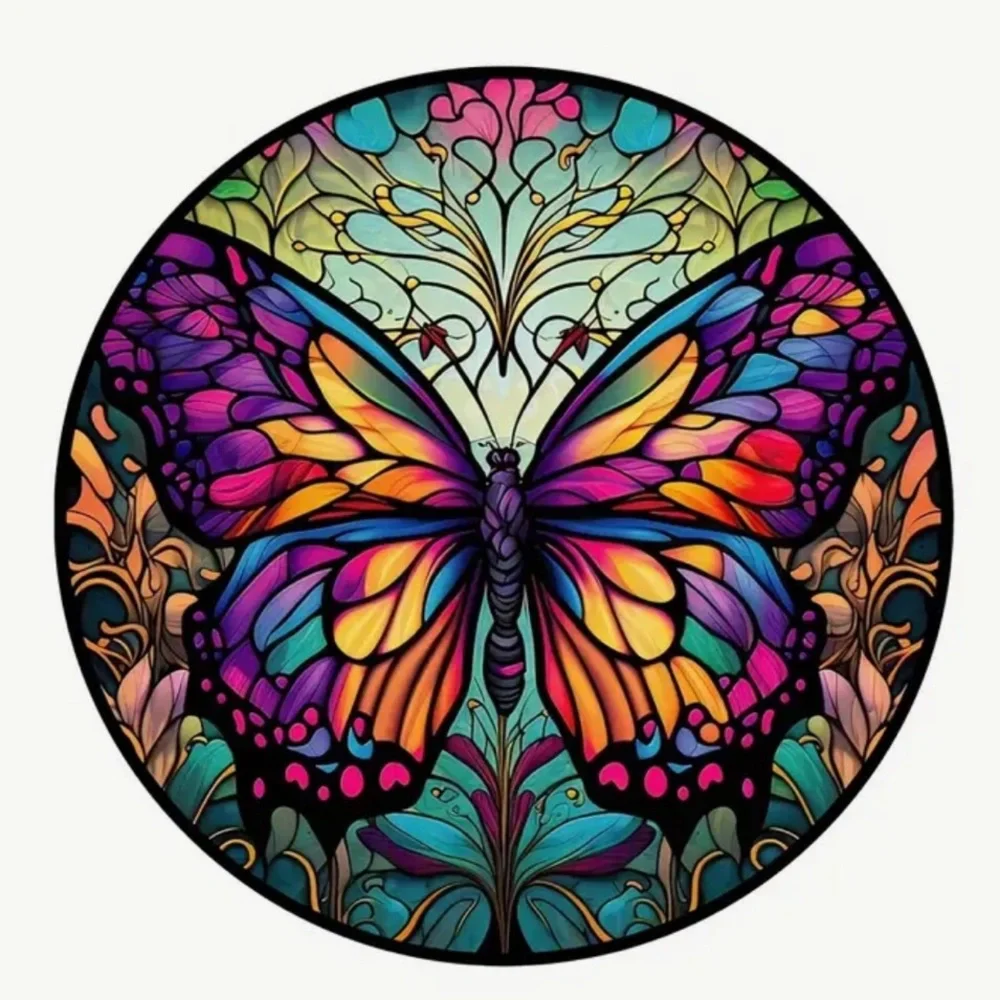 Vibrant Butterfly 60” Round Decorative Tablecloth